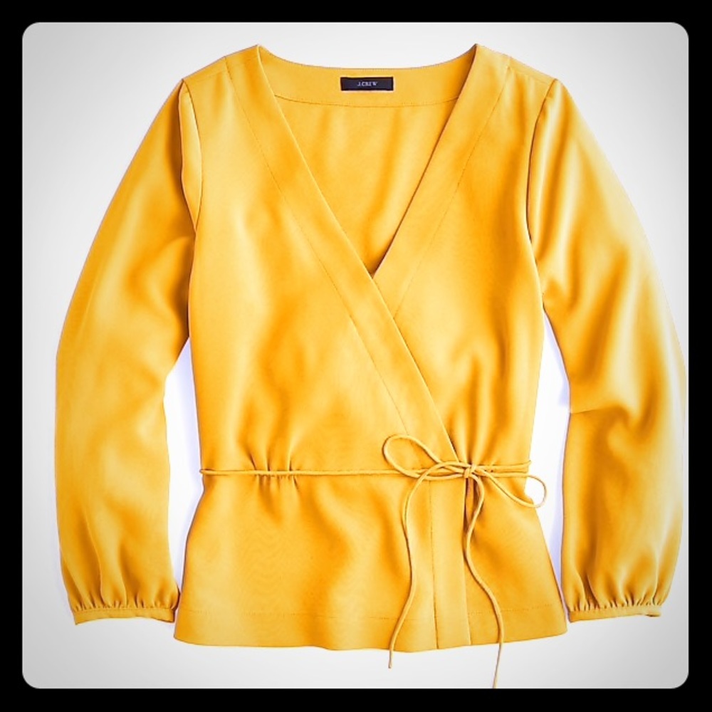 NWT JCrew Drapey crepe faux-wrap top